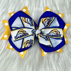 🎀🏒 NHL Buffalo Sabres Hockey Hair Bow Barrette Clip 🏒🎀